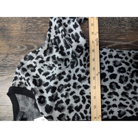 Ann Taylor Cardigan Sweater Womens Small Gray Black Leopard Button Front NWT - Picture 7 of 9